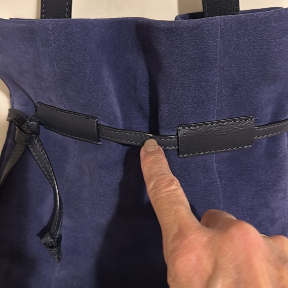 LEITH Blue Suede Long Strap Drawstring Bucket Bag/Purse NWT - Picture 14 of 14